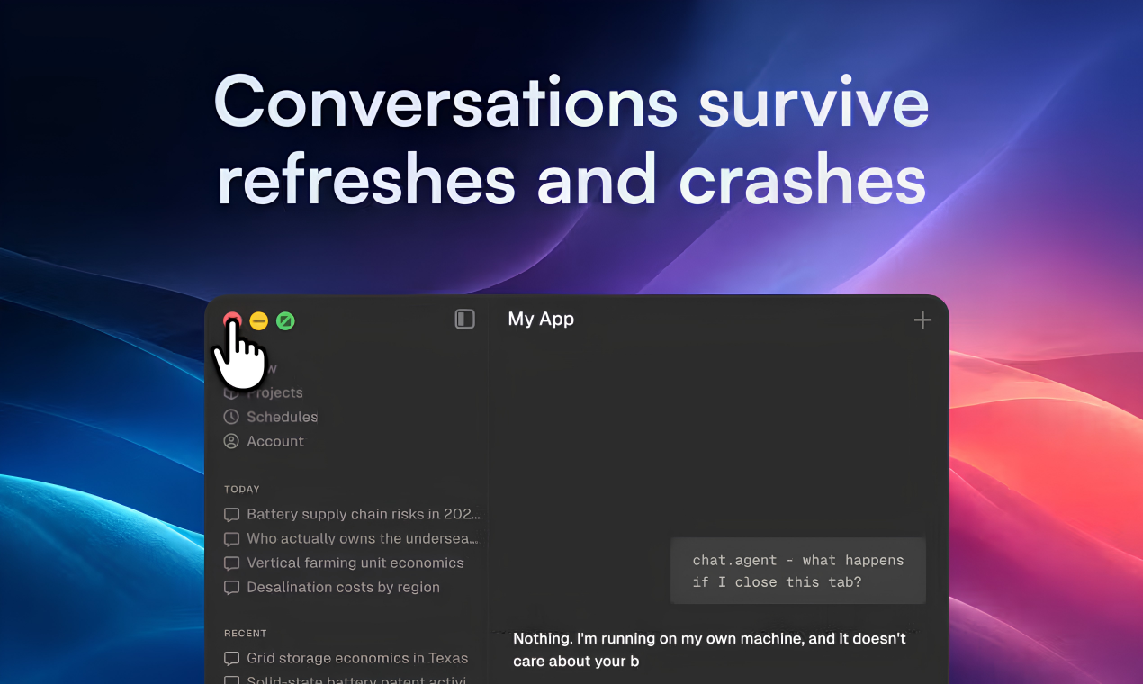 Chat Agent by Trigger.dev screenshot 1